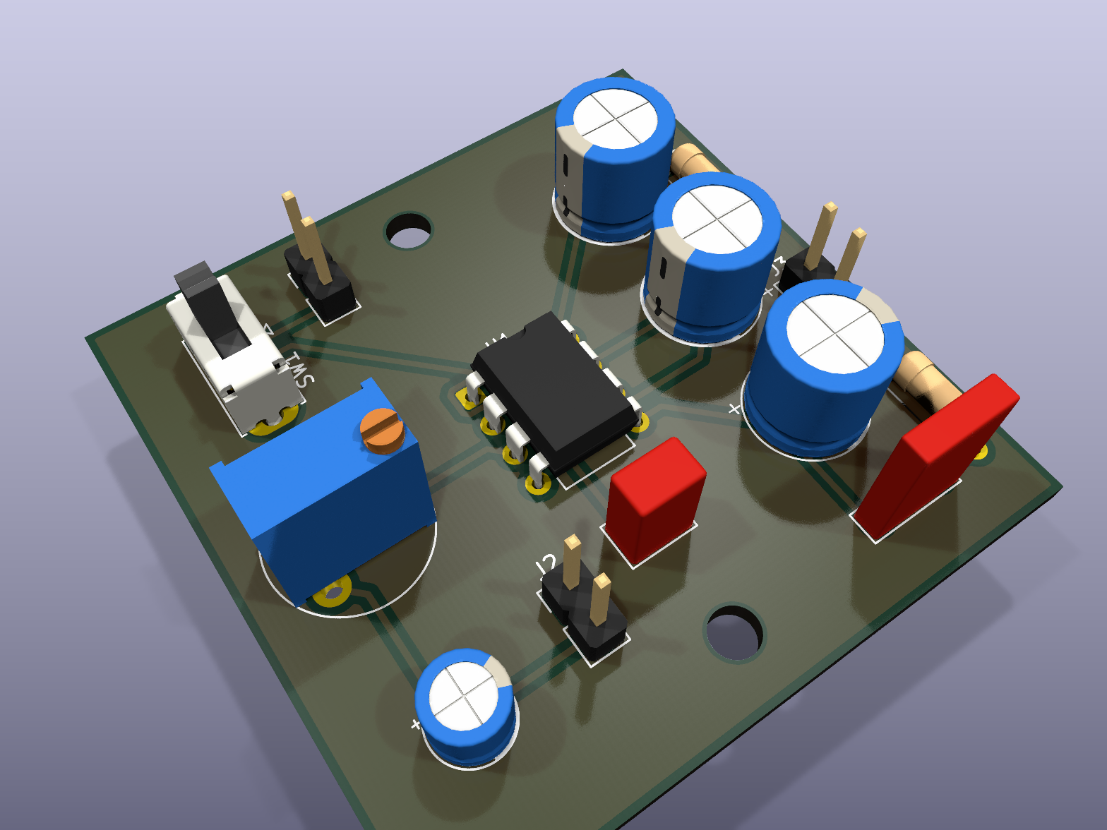 Rendu 3D isométrique de la carte son