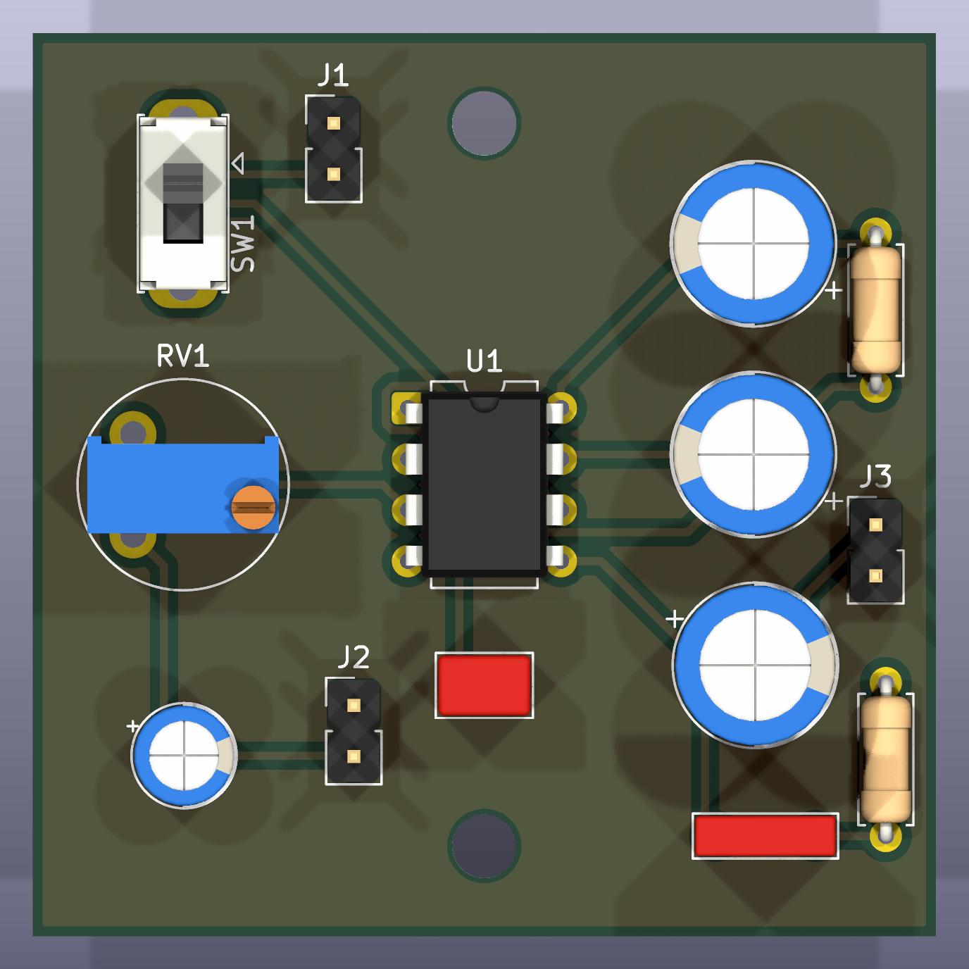 Rendu 3D de la carte son vue de dessus