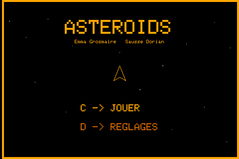 Menu du jeu sur l'écran TFT